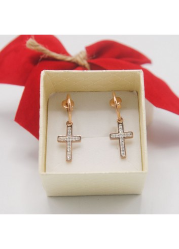 ORECCHINI CIONDOLO CROCE GOLD