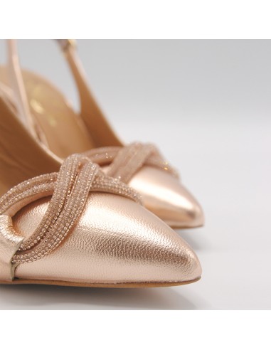 DECOLLETE' IN PELLE LAMINATA RAME