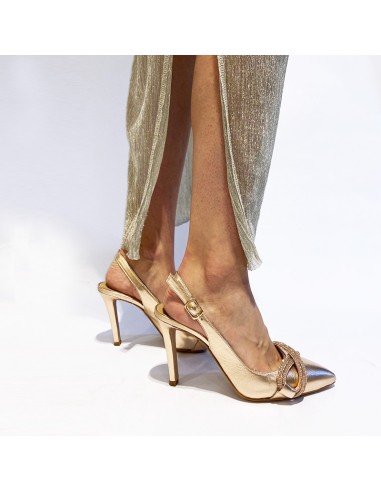 DECOLLETE' IN PELLE LAMINATA RAME