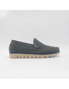 Mocassino in nabuck blu