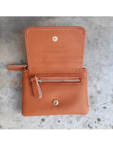 PORTAMONETE VERA PELLE CON BOTTONE 