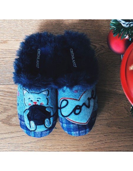 GRUNLAND CIABATTA GATTO GOMITOLO LOVE