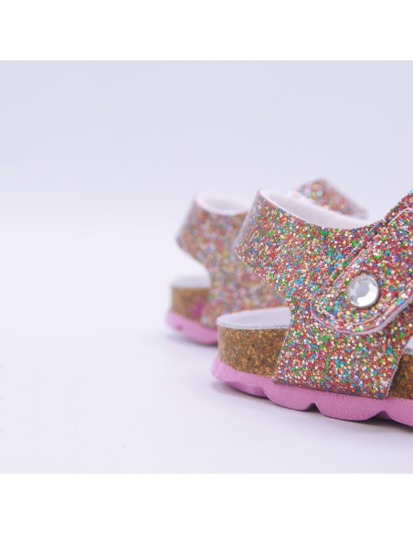 GRUNLAND SB1790 SANDALO GLITTER MULTICOLOR BABY