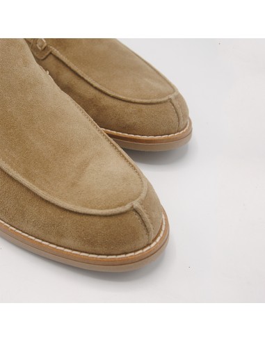 Boomerang mocassino in pelle scamosciato taupe