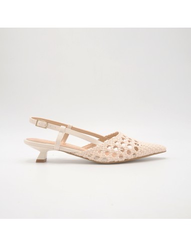 NACREE Slingback effetto rafia burro