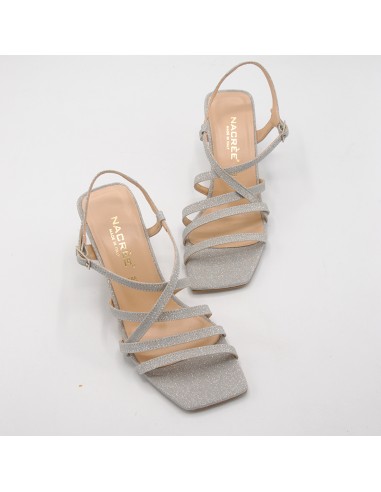 Nacree sandalo con listini argento...