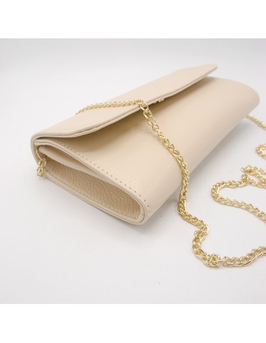 Pochette in vera pelle beige