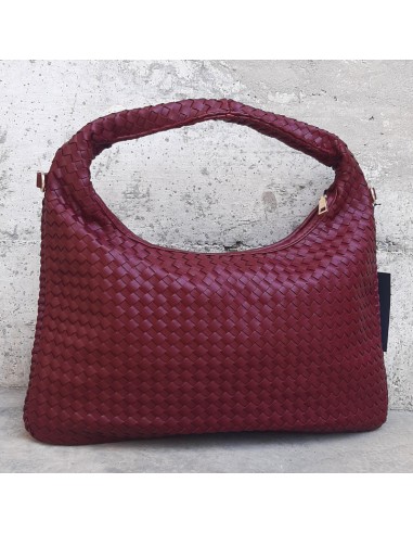 Maxi-bag intrecciata bordeaux