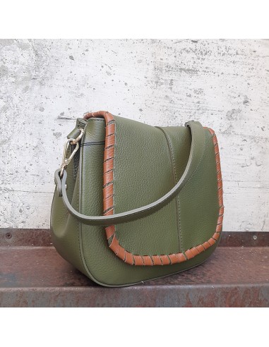 Borsa tolfa anni 70 in pelle verde