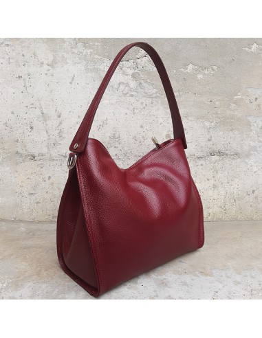 Maxi-bag da giornaliera in pelle bordeaux