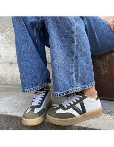 Vitamina sneakers in pelle bianca/verdone