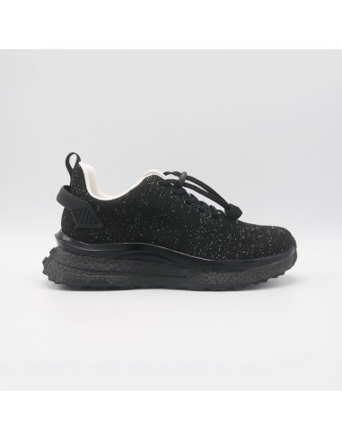 Sneakers super ammortizzata con tomaia glitter nera