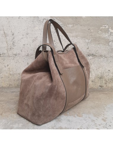 Pasinetti Maxi-shopper in camoscio taupe