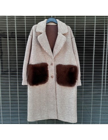 Cappotto reversibile t.moro con tasche in pelliccia