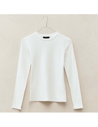 Lumina maglia basic felpata bianco