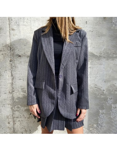 Blazer tessuto gessato con brillantini