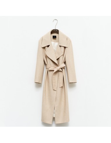 Lumina cappotto a vestaglia in lana beige