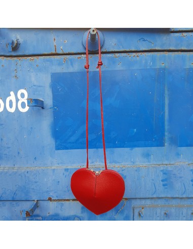 Borsa saffiano cuore rosso