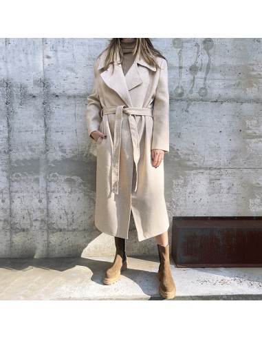 Lumina cappotto a vestaglia in lana beige