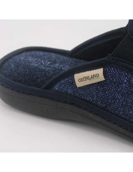 Grunland ciabatta in tessuto spigato blu