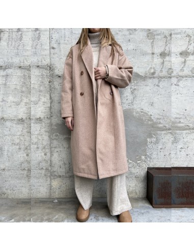 Cappotto spigato camel