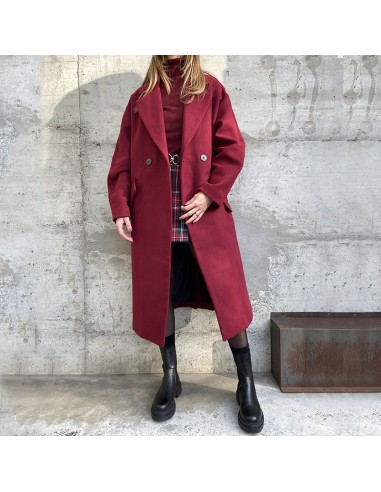 Lumina cappotto doppiopetto bordeaux