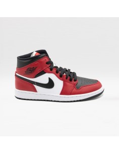 NIKE AIR JORDAN 1 MID BLACK WHITE RED