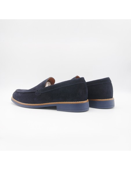 Boomerang mocassino in camoscio blu