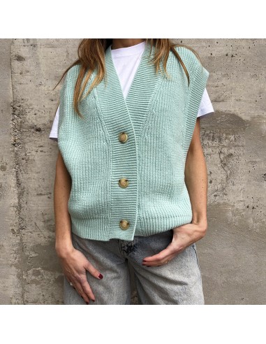 Gilet in maglia acquamarina