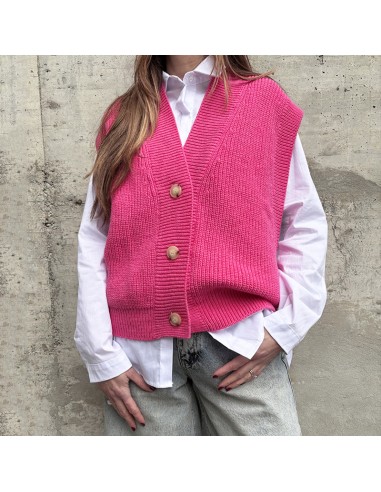 Gilet in maglia fuxia