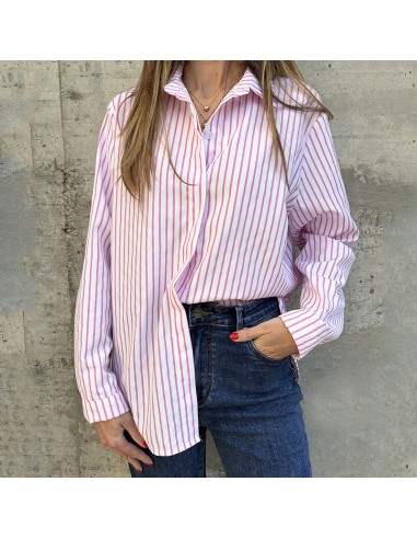 Camicia bainca + righe rosa