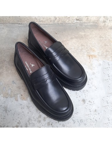 Boomerang mocassino in nappa nera