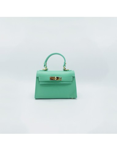 Mini-bag trapezio in pelle tiffany