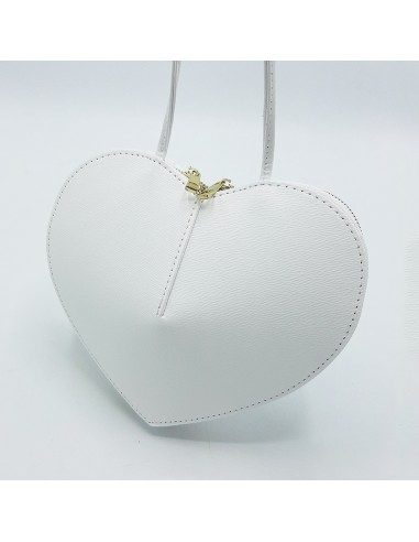 Borsa saffiano cuore bianco