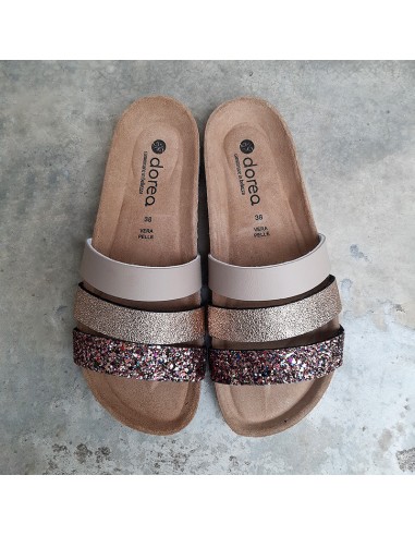 Dorea ciabattina a tre fibbie glitter