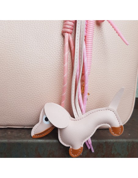 Charm con bassotto rosa