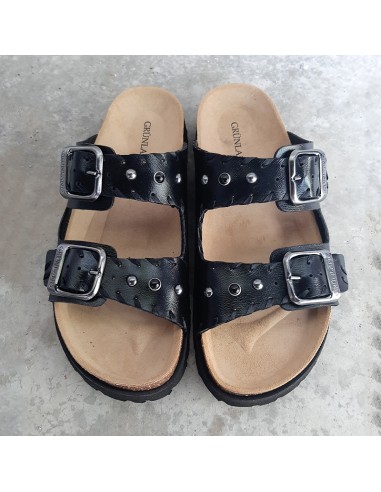 Grunland ciabatta nera con borchie