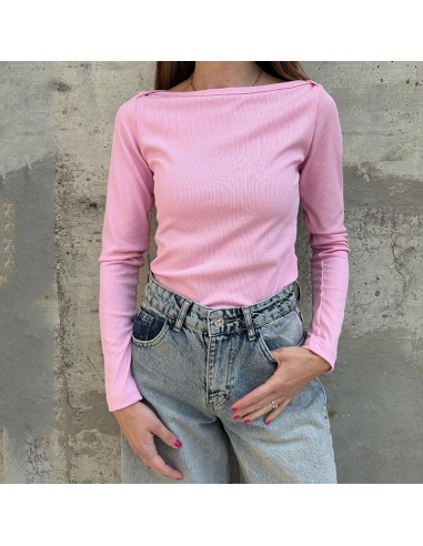 Lumina maglia a costina rosa