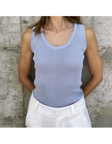 Canotta lurex azzurro