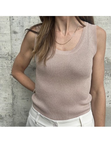 Canotta lurex cipria
