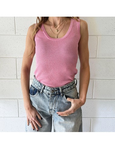 Canotta lurex rosa