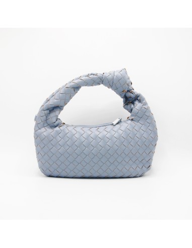 Mini-bag intrecciata celeste
