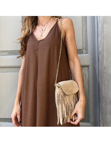 Tracollina con frange beige