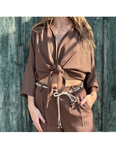 Lumina camicia in lino marrone