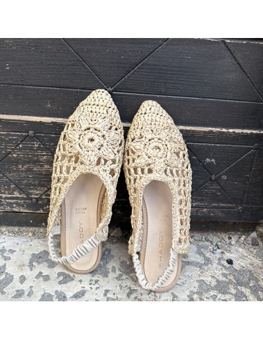 Slingback in rafia beige
