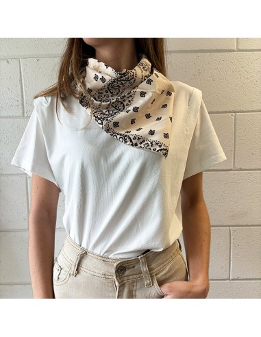 T-shirt con bandana panna