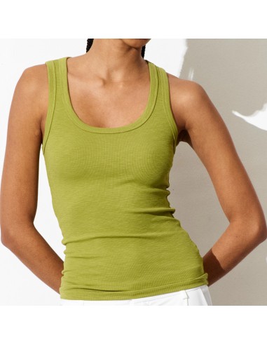 Lumina canotta basic in costina verde
