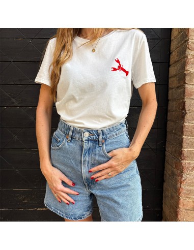 T-shirt con aragosta ricamata