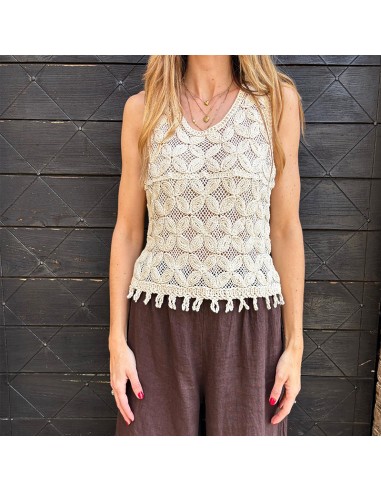 Top crochet 100% cotone 