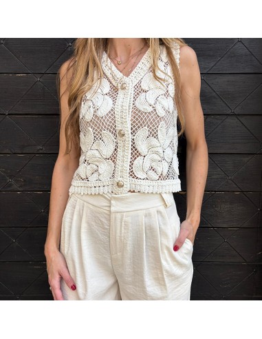 Top/ gilet crochet 100% cotone